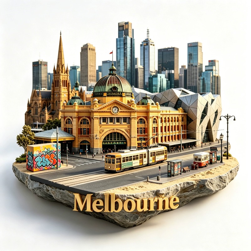 Home Decor Malaysia - オーストラリア メルボルン 冷蔵庫用ステッカー 金属素材 マレーシア土産 トルコ