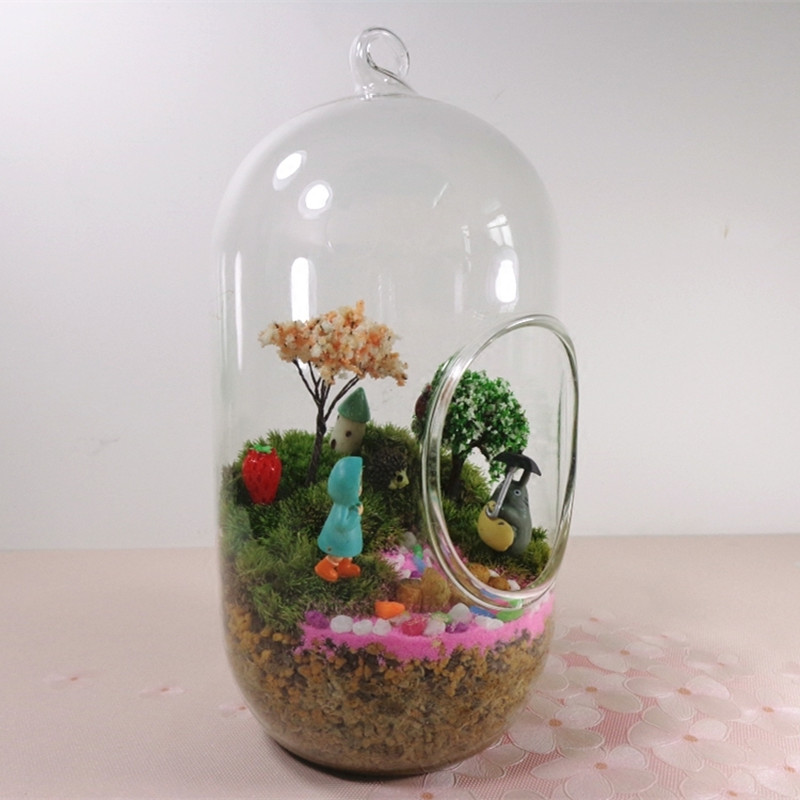 Terrarium Glass Bottle - 2個/パック 10*20cm 大型円筒ガラス テラリウム 花瓶 ウェディング用小道具