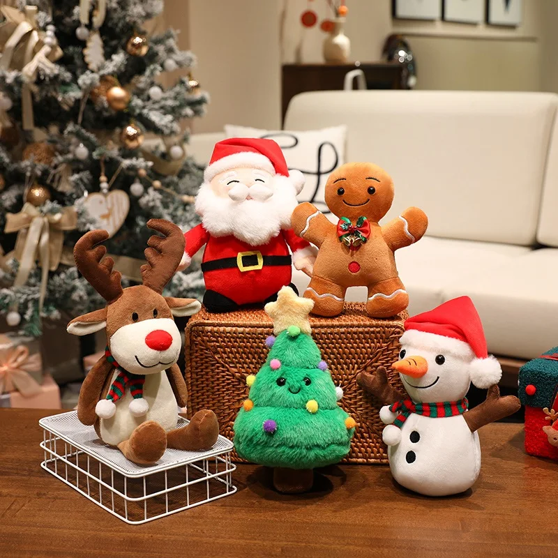 Home Decor Tree - 20-30 センチメートルクリエイティブクリスマスシリーズ人形ジンジャーブレッドマンサンタクロース雪だるまクリスマスツリーぬいぐるみ家の装飾小道具クリスマスギフト