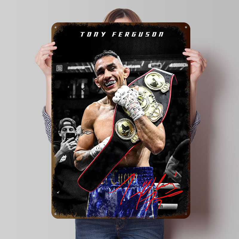 Victory Home Decor - トニー・フェルガソン選手権勝利ブリキポスターカスタマイズされたウォールアートレトロヴィンテージメタルサインファンルームゲーム装飾ホーム用