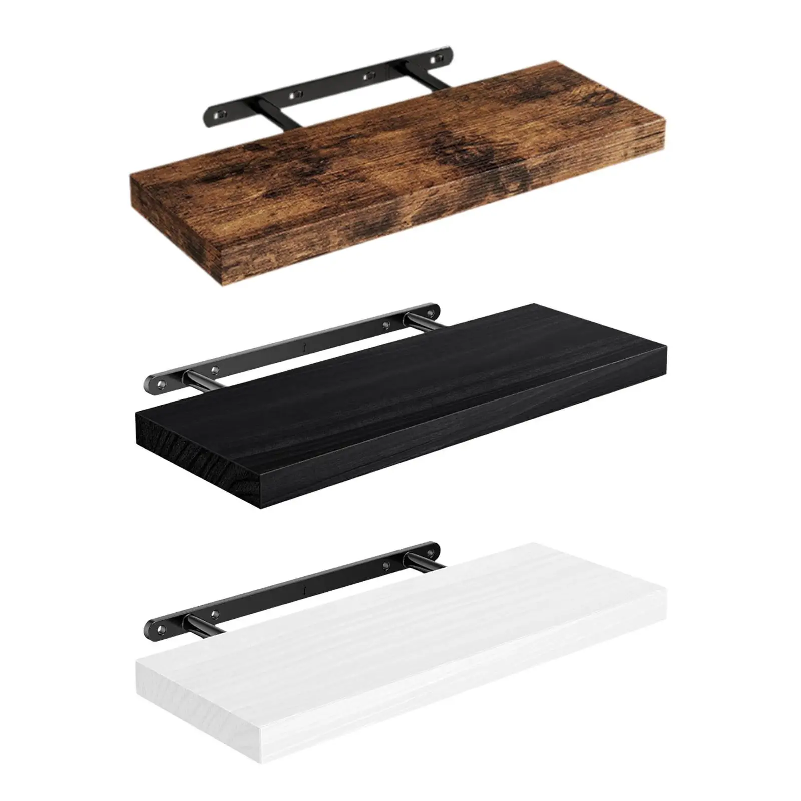Floating Shelves - 壁掛け装飾用フローティングシェルフ、頑丈で多目的、目に見えないブラケット付き、リビングルーム、子供部屋、キッチン、バスルーム、書籍用