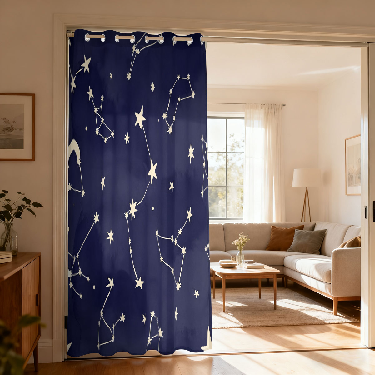 Home Decor Curtain - 1pc レトロローズフローラルシングルループカーテン、リビングルーム寝室用装飾ドアカーテン、ファッショナブルなホームハンギングカーテン