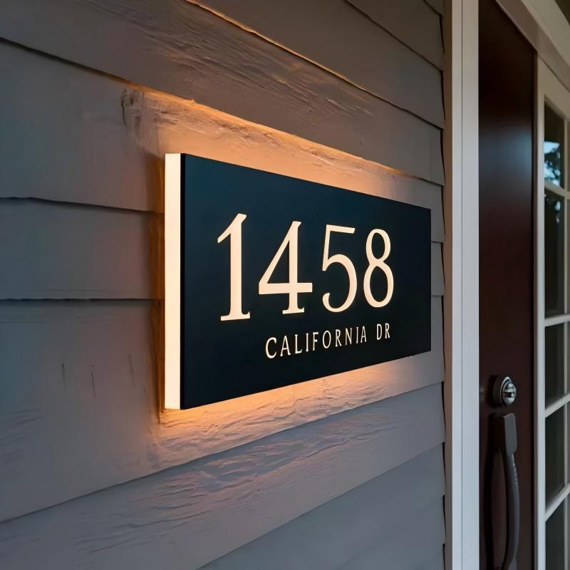 Home Decor Nearby - カスタム彫刻LEDアクリルドアサイン中空110-220V広電圧電気ストリップライト屋内外用