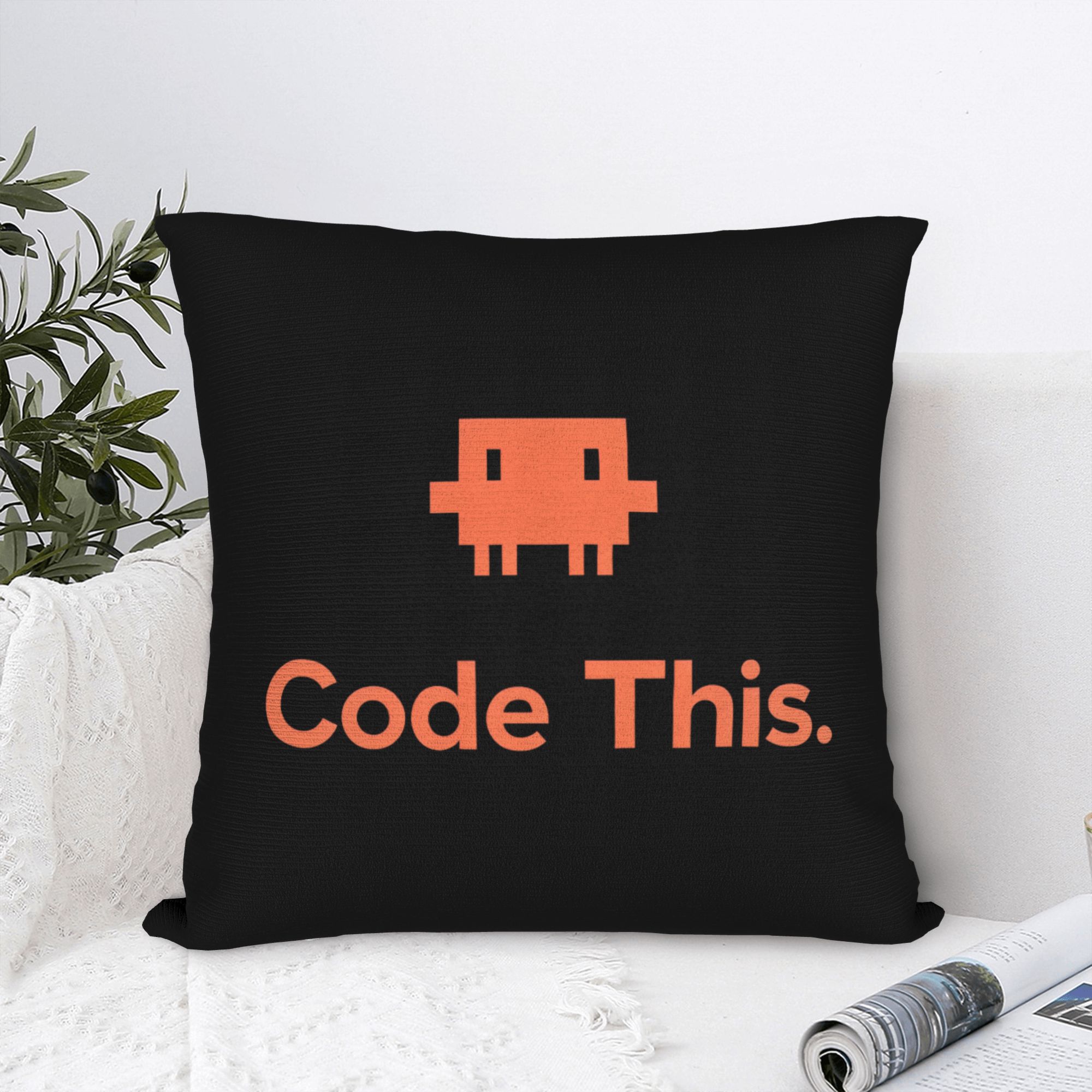 Home Decor Ai - 3d オレンジキューブ Ananx1 Ai エージェントキャラクタークロード枕ケースデザイン枕カバーオフィス車の家の装飾ファッション枕カバー