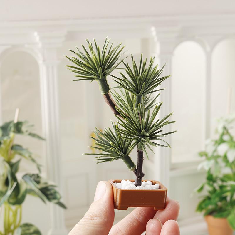 Home Decor Tree - 1 個 1/12 ドールハウスシミュレーション松の木緑植物盆栽モデルマイクロ風景庭盆栽飾りシーン装飾