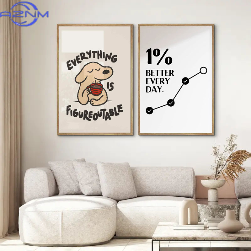 Home Decor Quotes Ideas - AZNM 1pc 心に強く訴える引用ポスター ウォールアート モチベーションを高めるメッセージ ユニークなギフトアイデアポスター