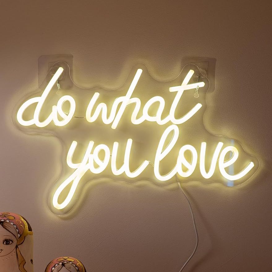 Home Decor Quotes Ideas - 好きなことをしよう ネオンサイン LED ウォームホワイト インスピレーションを与える名言 USBナイトライト
