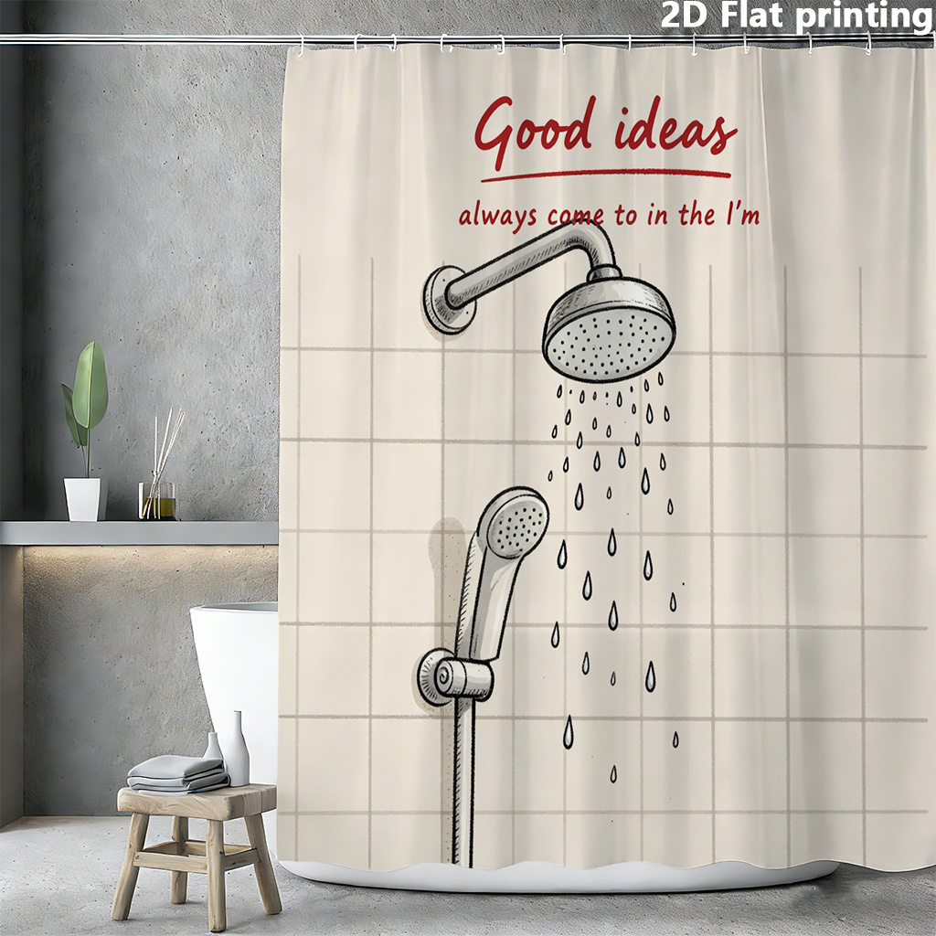 Home Decor Quotes Ideas - 面白いシャワーカーテン、グッドアイデアの引用プリント、家庭やバスルーム用の防水バスルーム装飾。