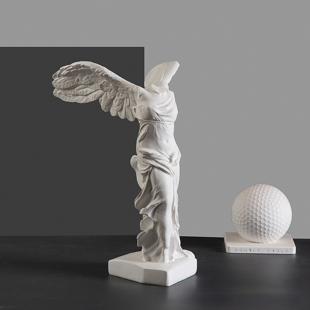 Victory Home Decor - ギリシャの勝利の女神像 天使の羽付き 樹脂彫刻 ホームキャビネット オフィスデスク 本棚装飾