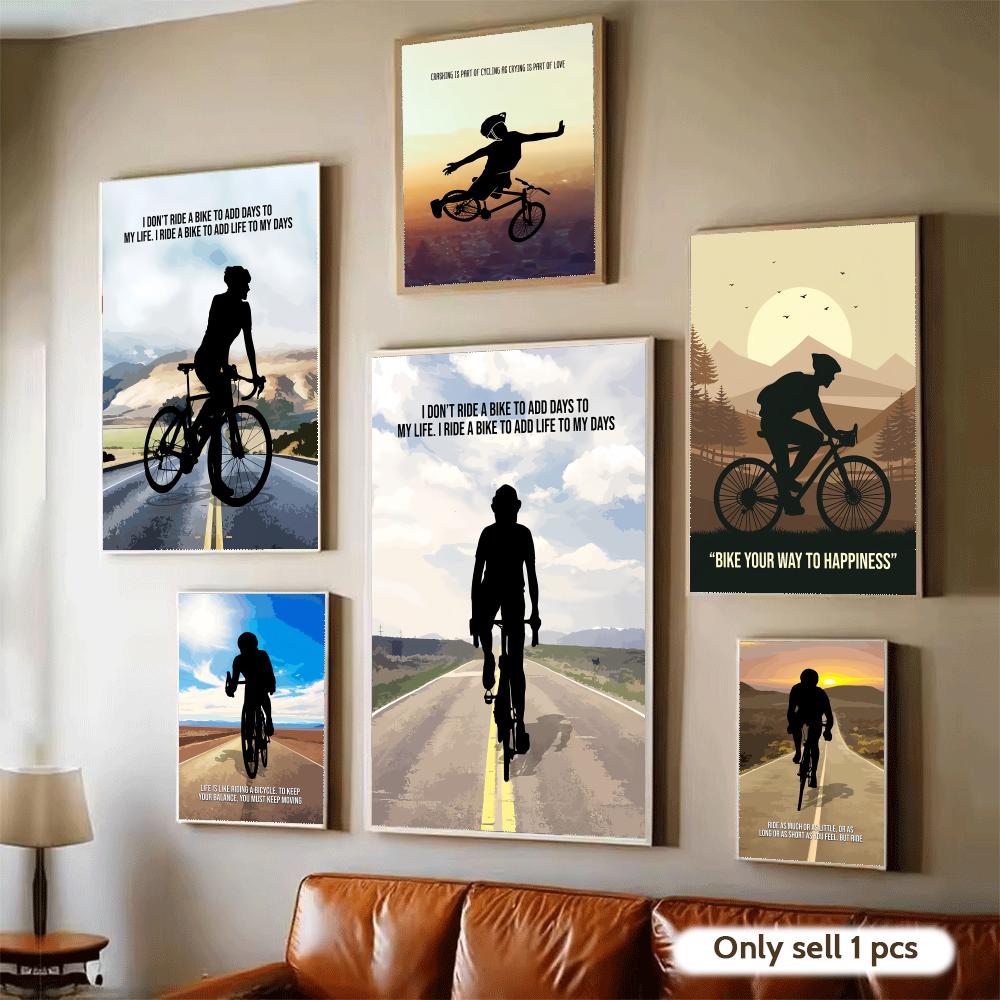 Home Decor Quotes Ideas - サイクリングモチベーション引用アートポスター モダンな自己粘着アートウォールデカール 寝室やリビングルームの家の装飾に最適、素晴らしいギフトアイデア