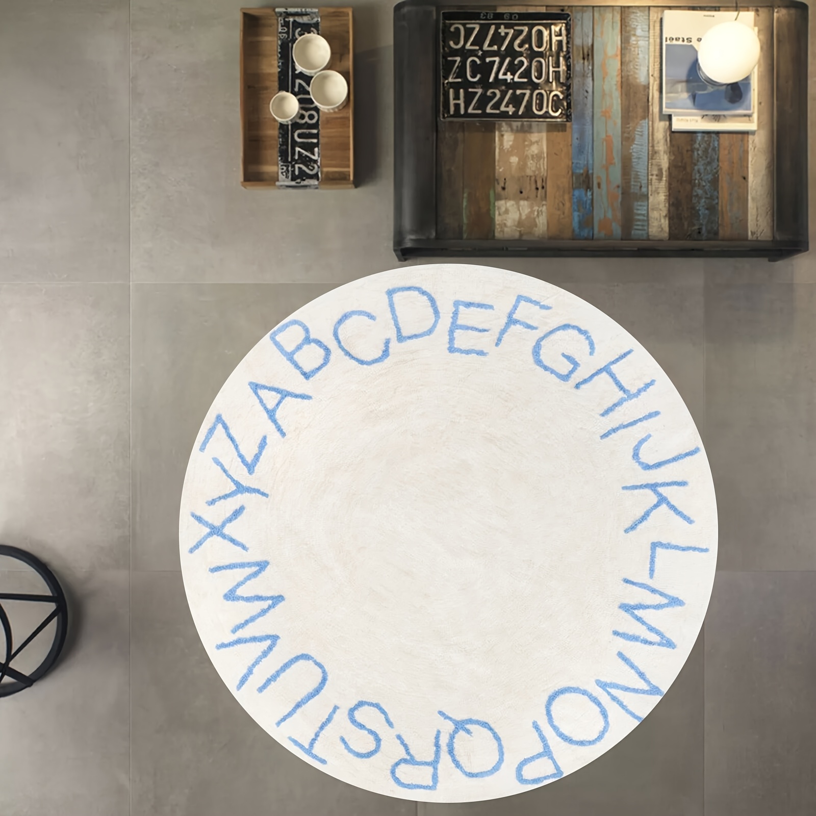 Home Decor Retail Stores - ヴィンテージ風タイポグラフィックフロアカーペット、耐久性のあるエントランスラグ、コーヒーショップ、オフィス、スーパーマーケット、店舗のディスプレイ用