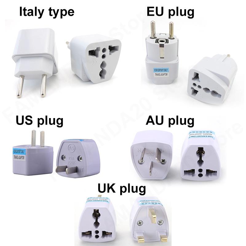 Home Decor Uk - ユニバーサルUS/UK/AU/DE/イタリアプラグアダプター、アメリカからヨーロッパへ、AC電源ウォールチャージャーアダプターコンバーター、旅行用2ピンソケットM20