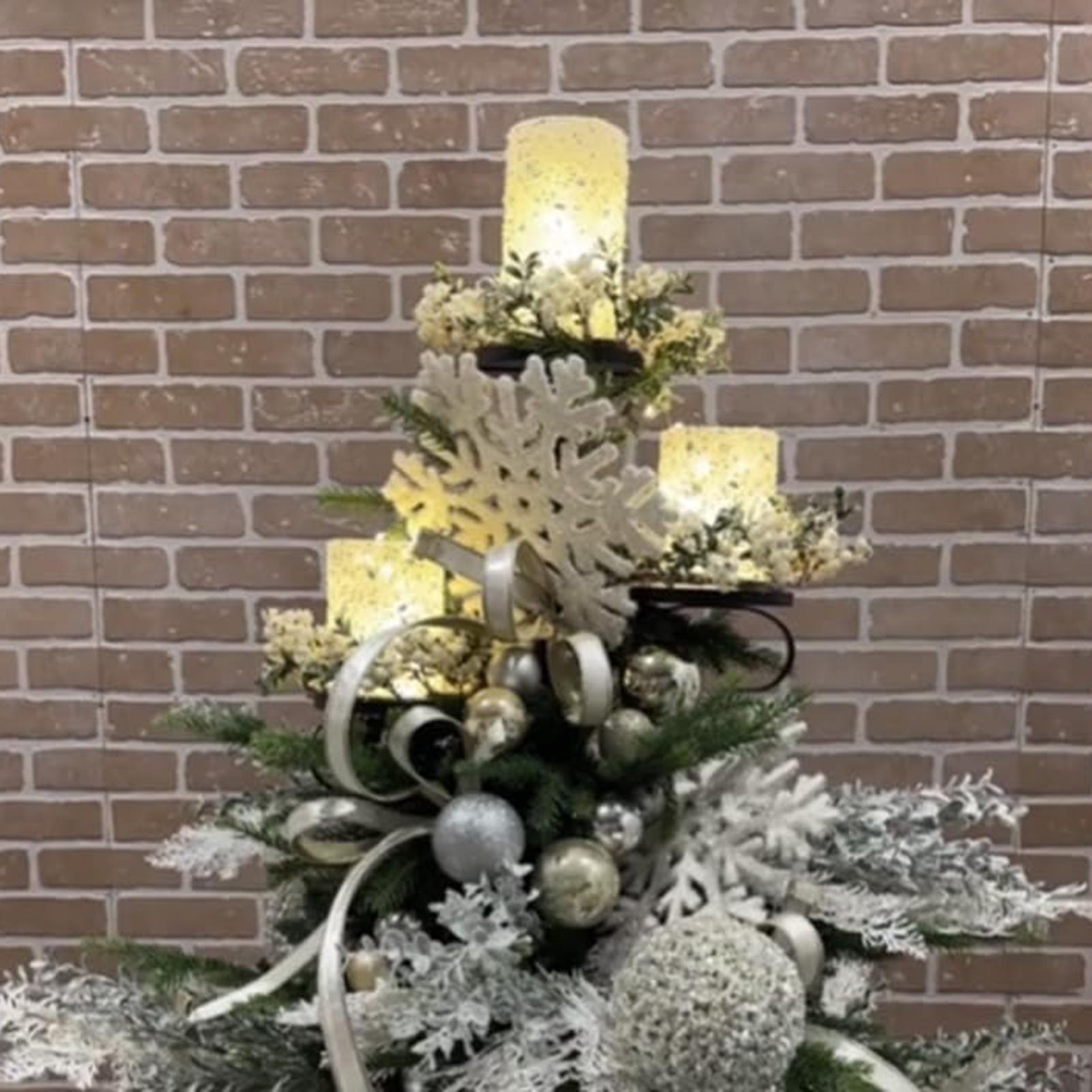 Home Decor Tree - メタルブラックトリプルツリートッパー燭台ツリートッパー燭台クリスマスツリートッパークリスマスホリデーデコレーション用