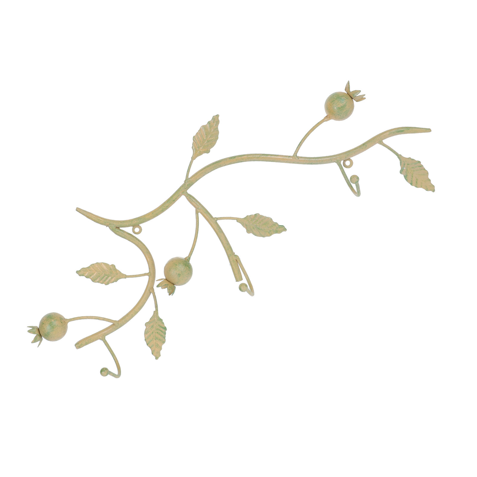 Home Decor Tree - 1個入り 鉄製アートウォールフック ヴィンテージ装飾 帽子ハンガー 丈夫な素朴な木の葉デザイン コート・タオルホルダー