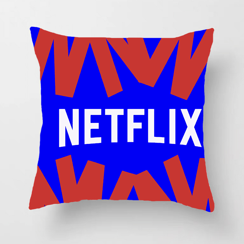 Home Decor Netflix - クッションカバーソファ用 Netflix ロゴ枕カバーカバーシート車用スローピローケース 45X45cm 家庭用装飾 123