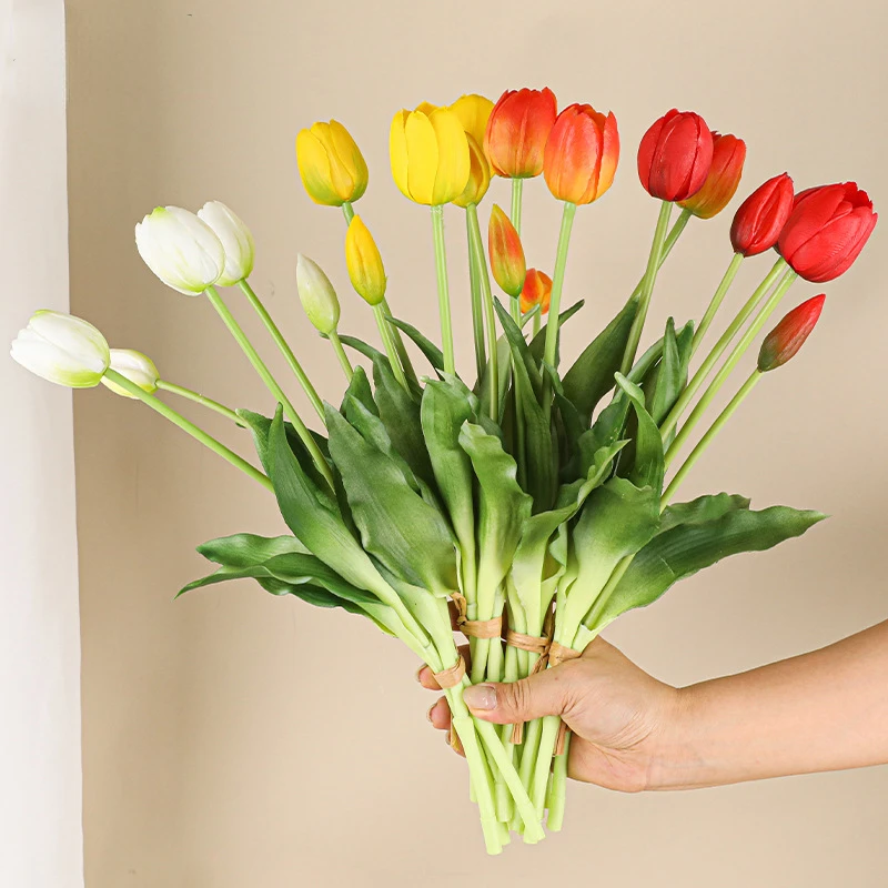 5 ヘッド人工チューリップ結婚式の家の装飾シミュレーション花 - Home Decor Tulip のレビューと価格