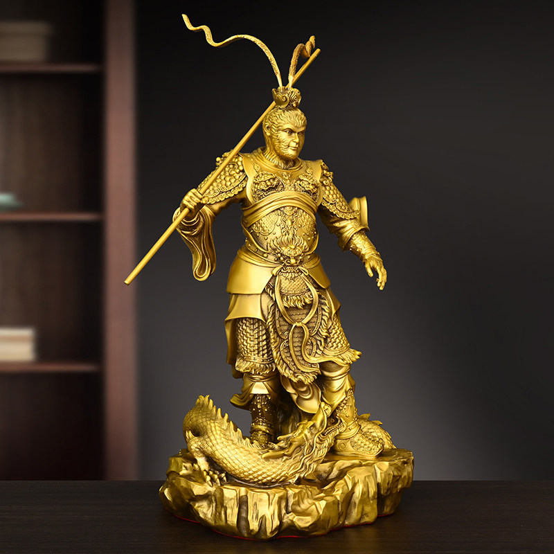 勝利した仏陀孫悟空の真鍮製猿像、リビングルームや玄関の家の装 - Victory Home Decor のレビューと価格