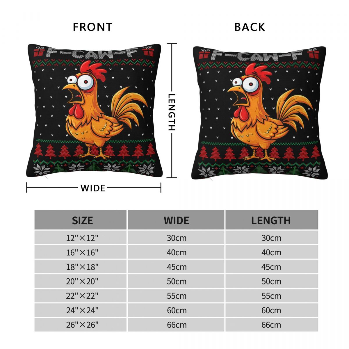 F-Caw-F 面白いチキンユーモア引用クリスマス枕カバーノ - Home Decor Quotes Ideas のレビューと価格