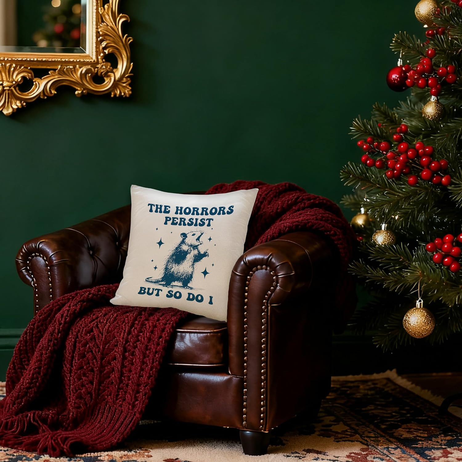 オポッサム枕カバー、恐怖は続くが私も数えていく、クッションカ - Home Decor Quotes Ideas のレビューと価格