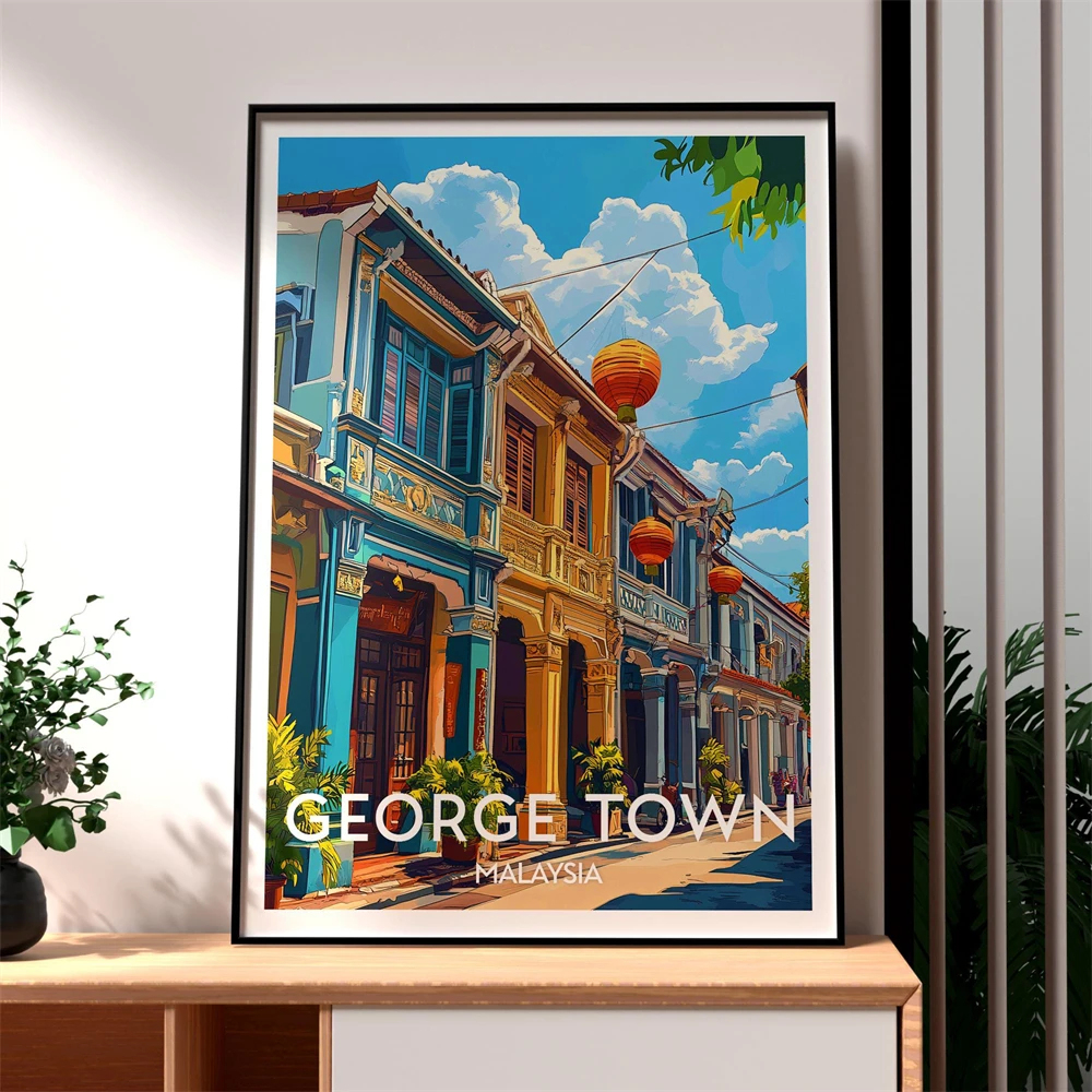 ペナンマレーシア旅行ポスターヴィンテージアジアンウォールアー - Home Decor Malaysia のレビューと価格