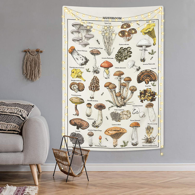サイケデリックキノコタペストリー占いサイキック壁掛けヒッピー - Home Decor Hippie のレビューと価格
