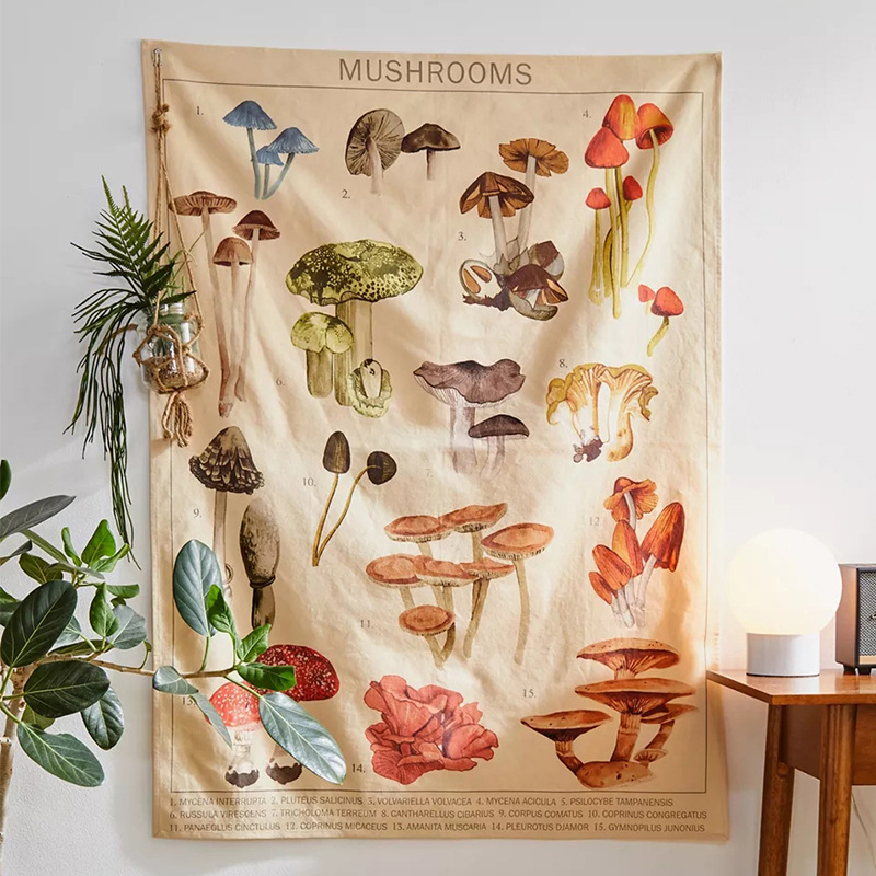 サイケデリックキノコタペストリー占いサイキック壁掛けヒッピー - Home Decor Hippie のレビューと価格