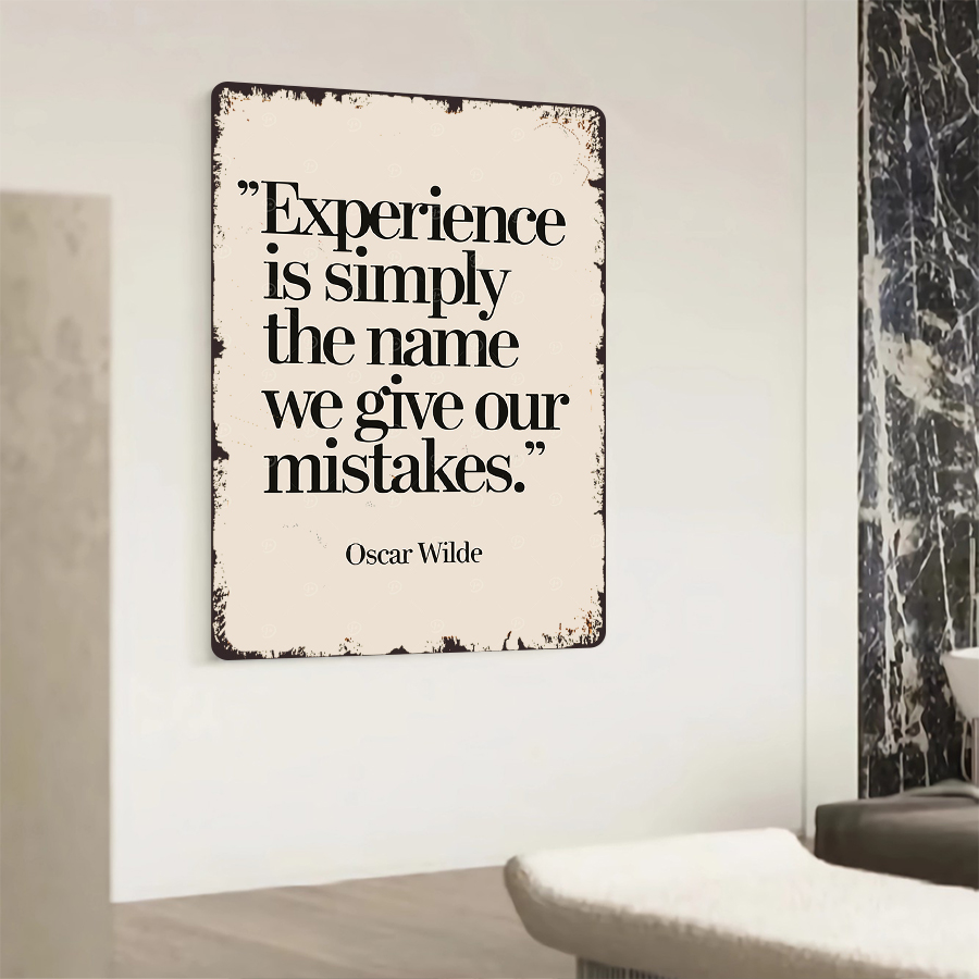 オスカー・ワイルドの引用体験間違い文学アートメタル壁装飾ホー - Home Decor Quotes Ideas のレビューと価格
