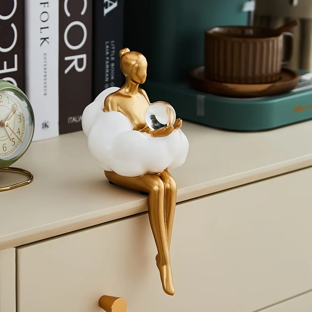 クラウドガール彫刻抽象アートフィギュア像モダンなテーブル装飾 - Home Decor Y2K のレビューと価格