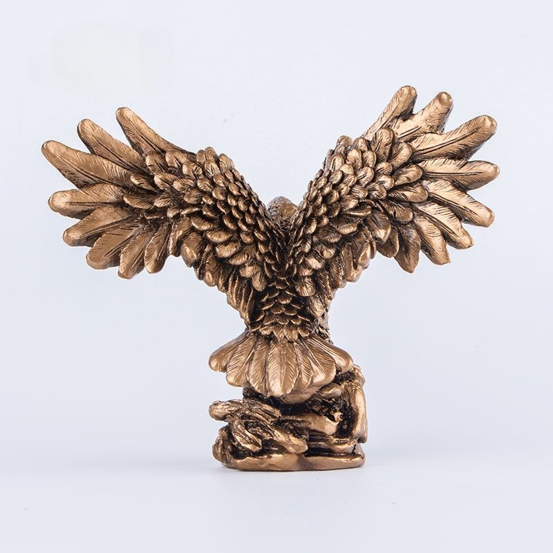 樹脂製ゴールデンイーグルの置物、家の守護と富の引き寄せ、オフ - Home Decor Resin のレビューと価格