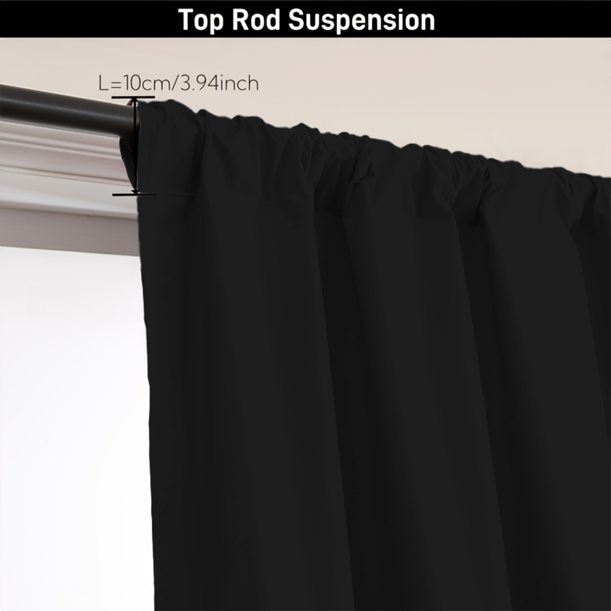 シンプルな無地の100％遮光カーテン1枚、ロッドポケットカー - Home Decor Curtain のレビューと価格
