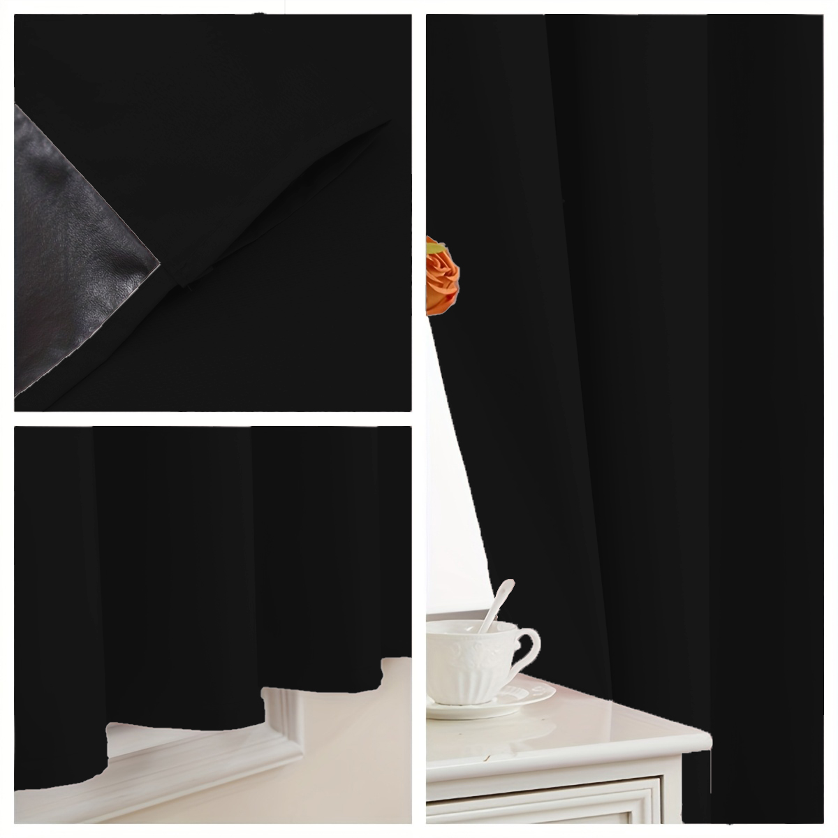 シンプルな無地の100％遮光カーテン1枚、ロッドポケットカー - Home Decor Curtain のレビューと価格