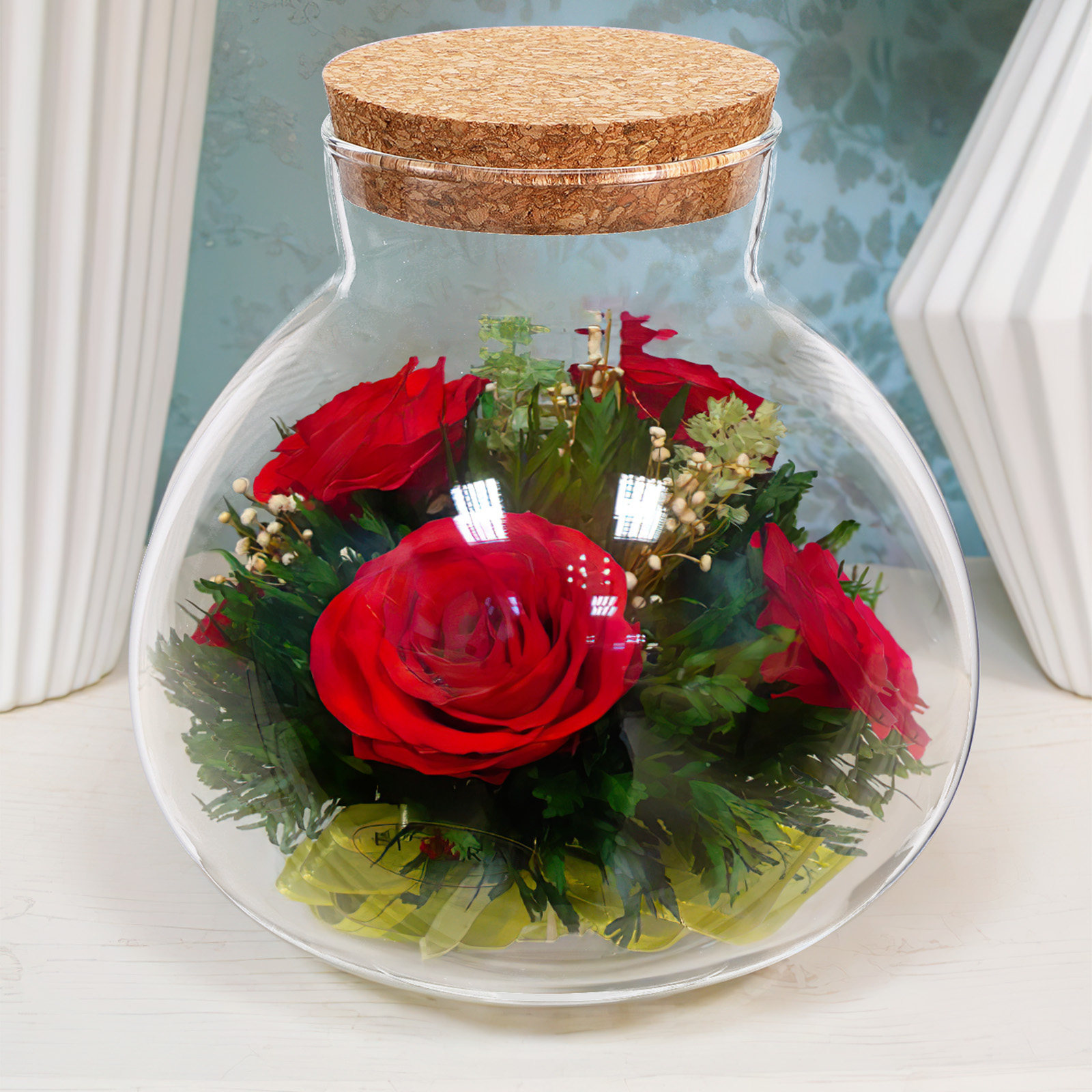 ガラステラリウム生態ボトル 15cmx16cm 丸型コルク蓋 - Terrarium Glass Bottle のレビューと価格