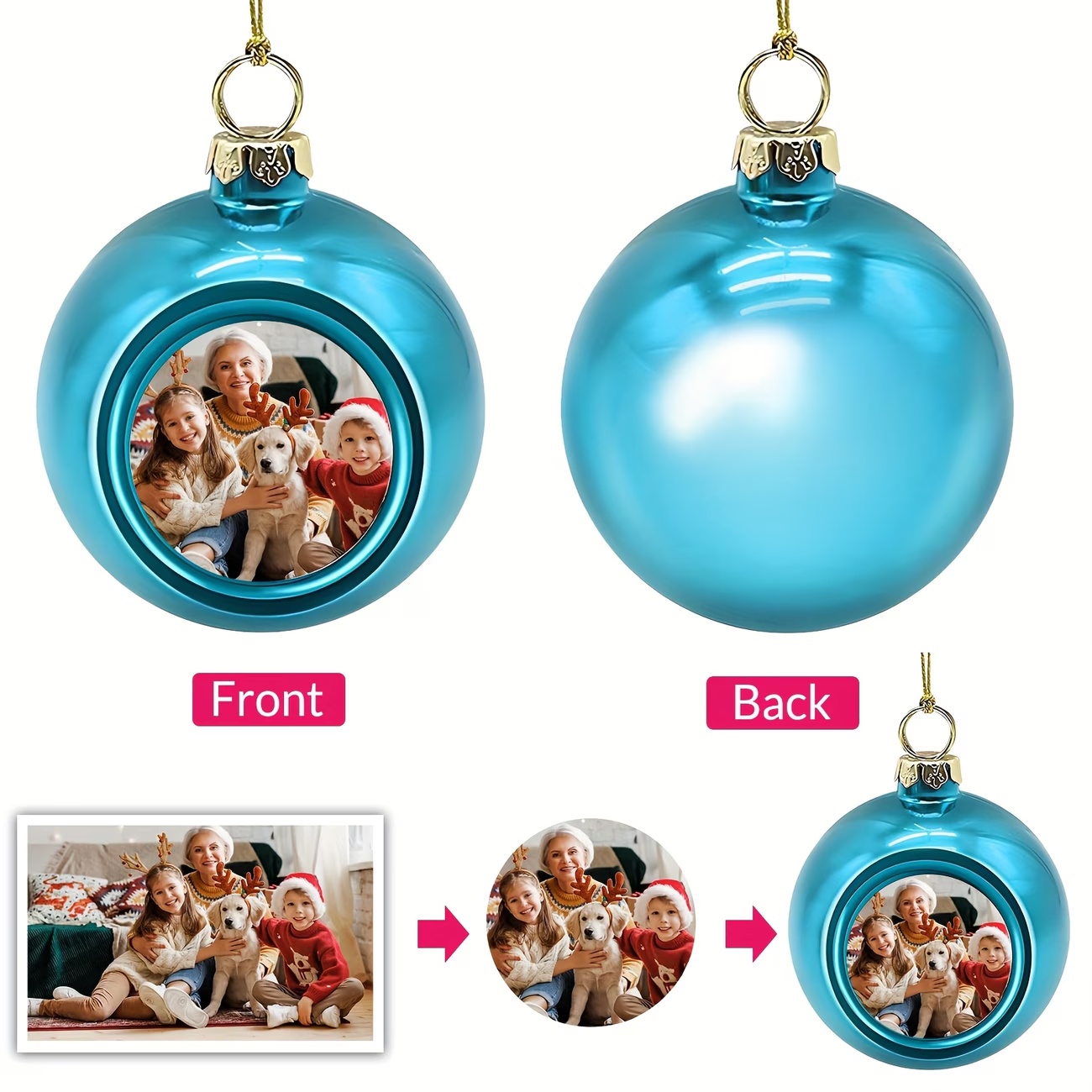 カスタム写真入りクリスマスオーナメント、DIYパーソナライズ - Home Decor Tree のレビューと価格