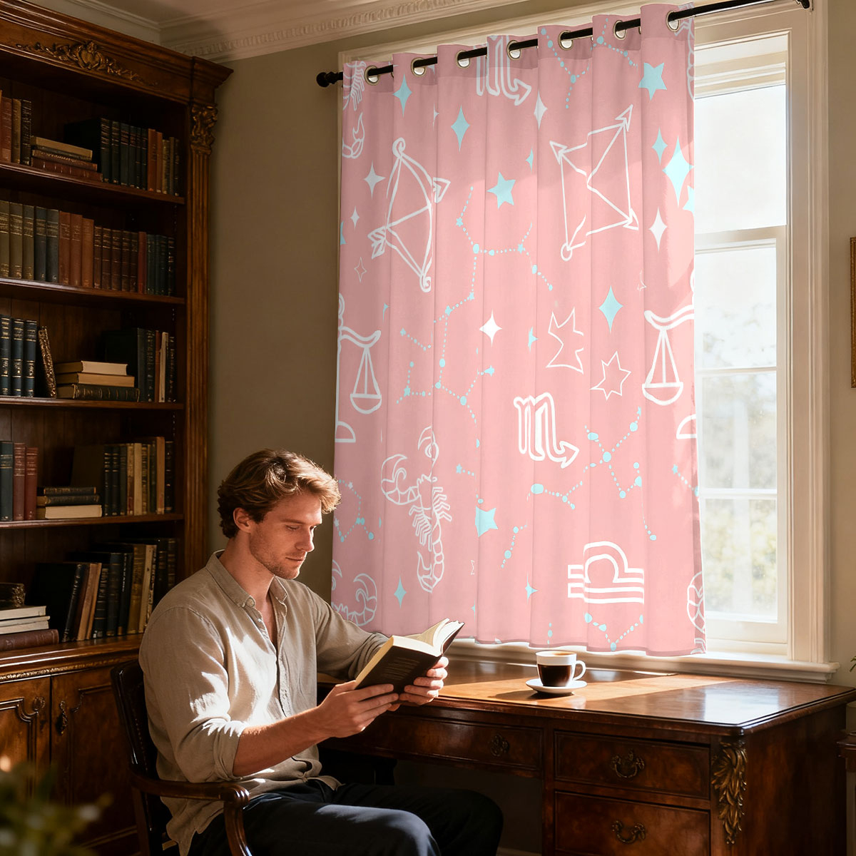 1pc 星空星座プリントシングルループカーテン、リビングルー - Home Decor Curtain のレビューと価格