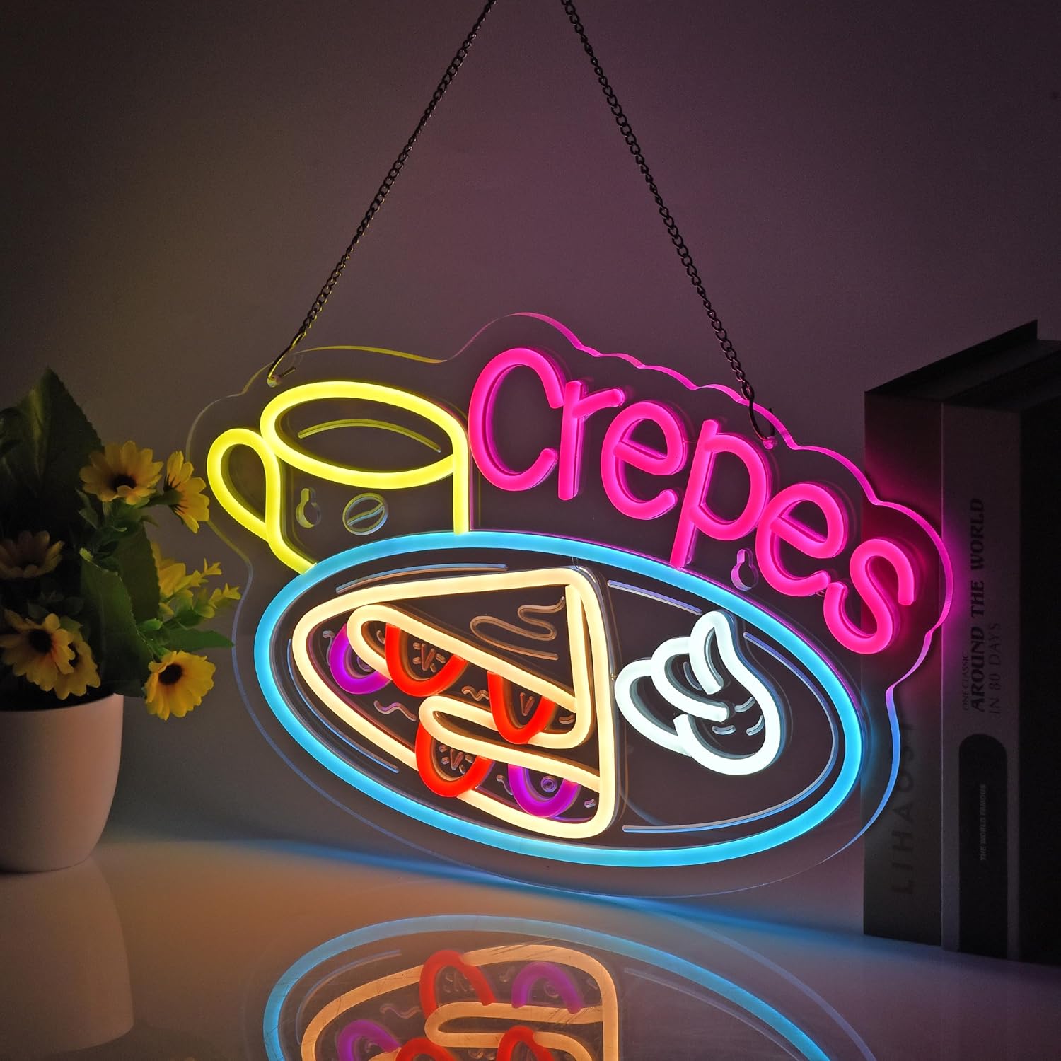 クレープネオンサイン USB電源 LED調光式ネオンライト  - Home Decor Nearby のレビューと価格