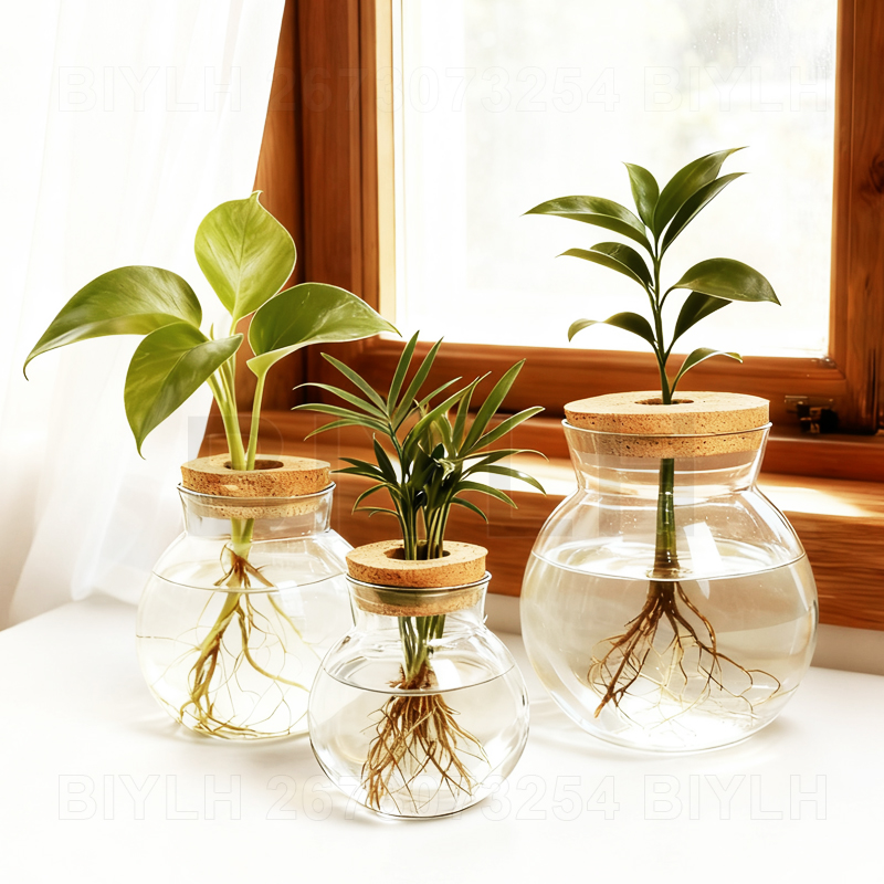 水耕栽培植物ガラス花瓶コルク蓋付き家の装飾透明植木鉢ガーデン - Terrarium Glass Bottle のレビューと価格