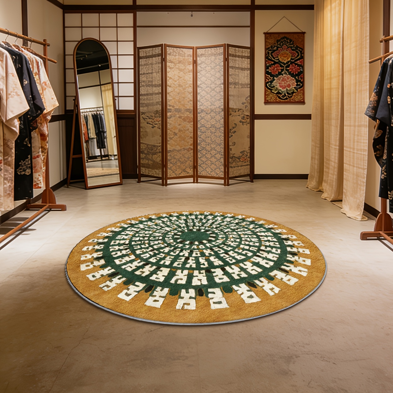 モダンなパステルカラーの植物モチーフのエリアカーペット、滑り - Home Decor Retail Stores のレビューと価格