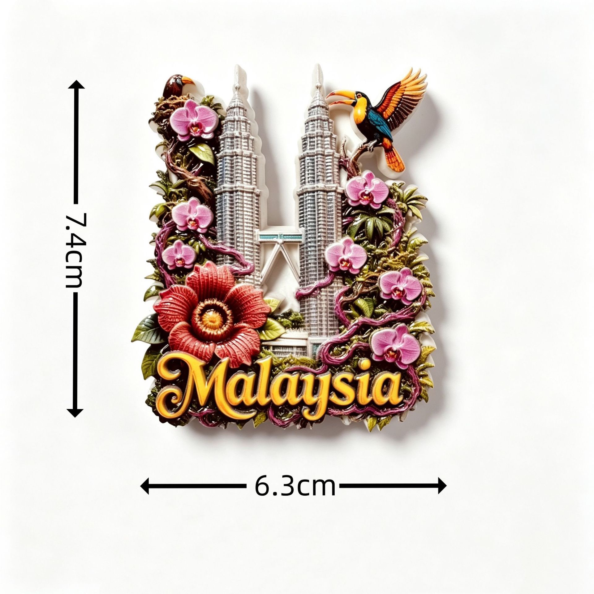 マレーシア観光土産 3D樹脂製冷蔵庫マグネット クアラルプル - Home Decor Malaysia のレビューと価格