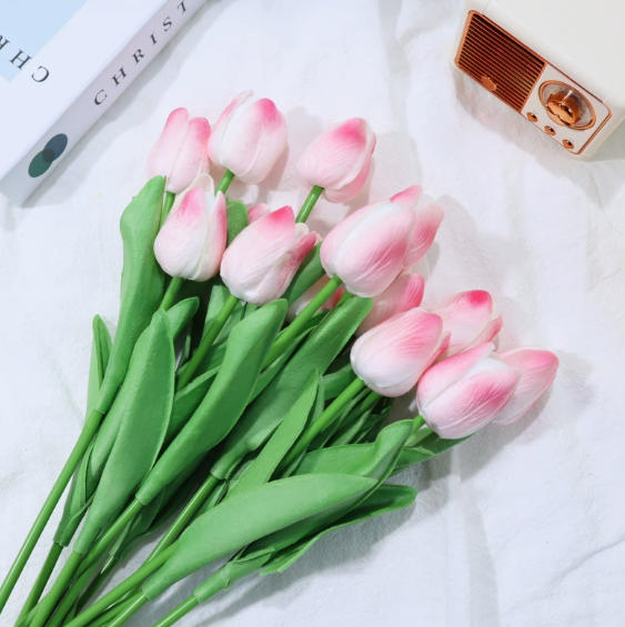 5個入り人工チューリップの花の装飾品、リビングルーム用、教師 - Home Decor Tulip のレビューと価格