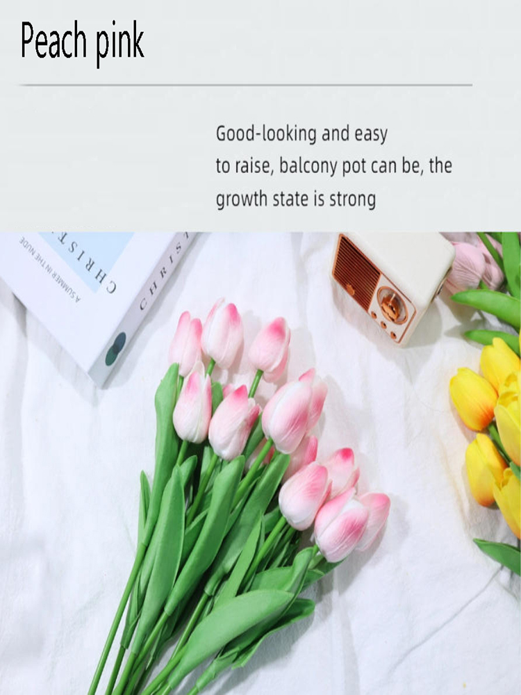5個入り人工チューリップの花の装飾品、リビングルーム用、教師 - Home Decor Tulip のレビューと価格