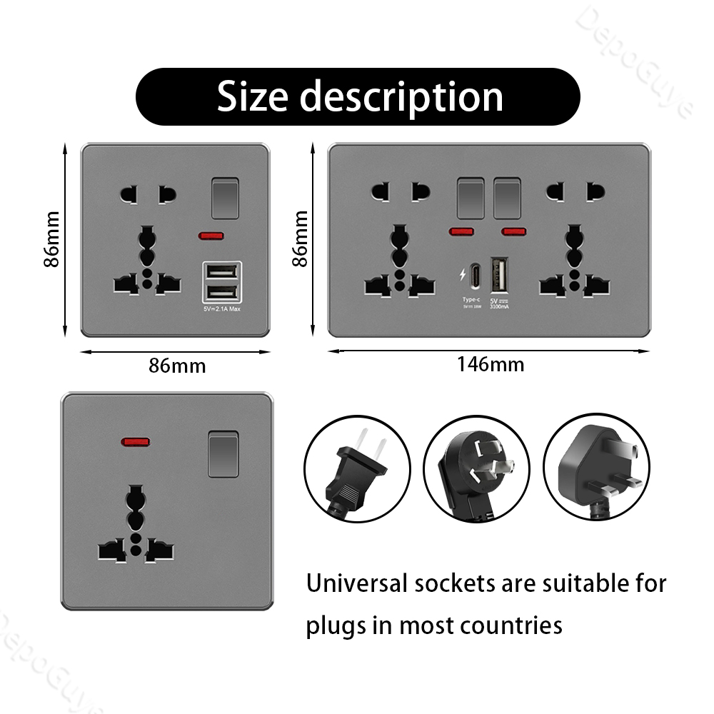 英国 13A USB タイプ c 18 ワット急速充電壁電源 - Home Decor Uk のレビューと価格