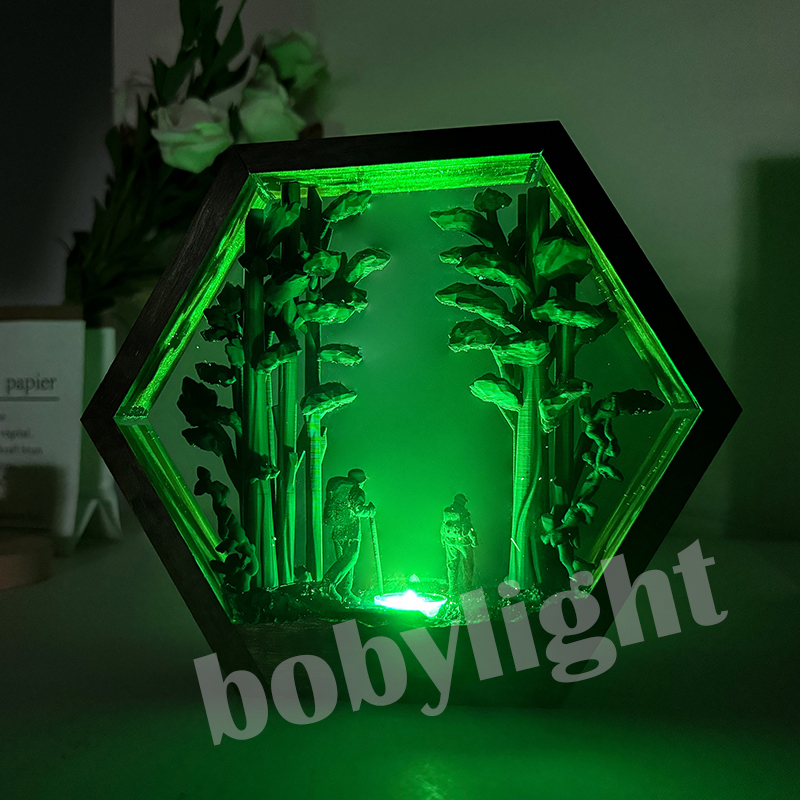 ハイカーフィギュアテーブル樹脂ランプ熱帯雨林ハイキングカラフ - Home Decor Resin のレビューと価格