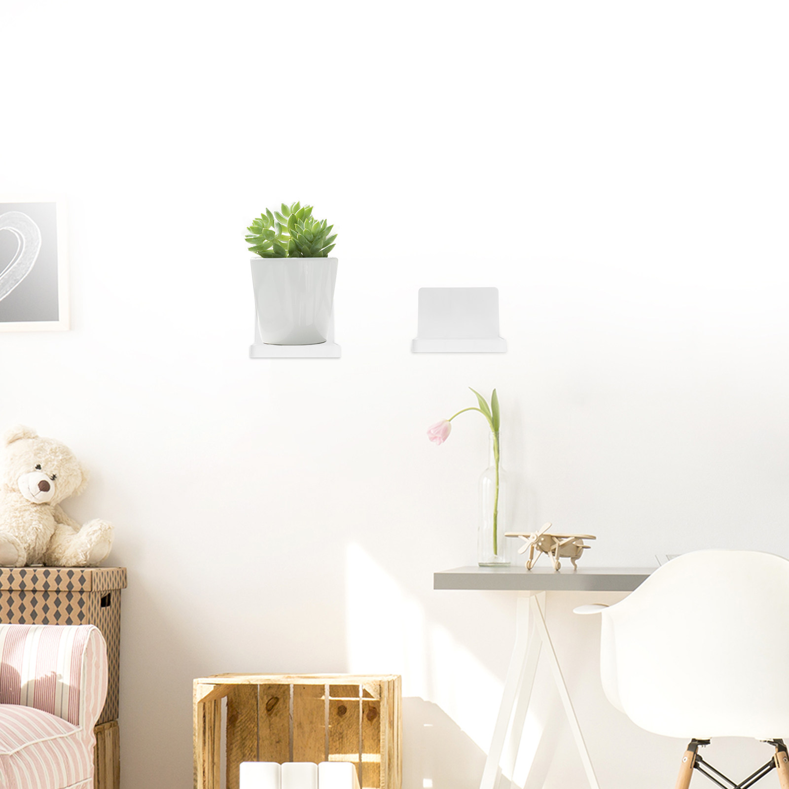 1セット収納用植物棚、壁掛け式フローティングラック、盆栽ディ - Floating Shelves のレビューと価格