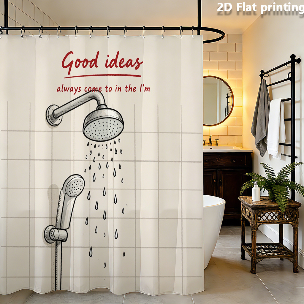 面白いシャワーカーテン、グッドアイデアの引用プリント、家庭や - Home Decor Quotes Ideas のレビューと価格