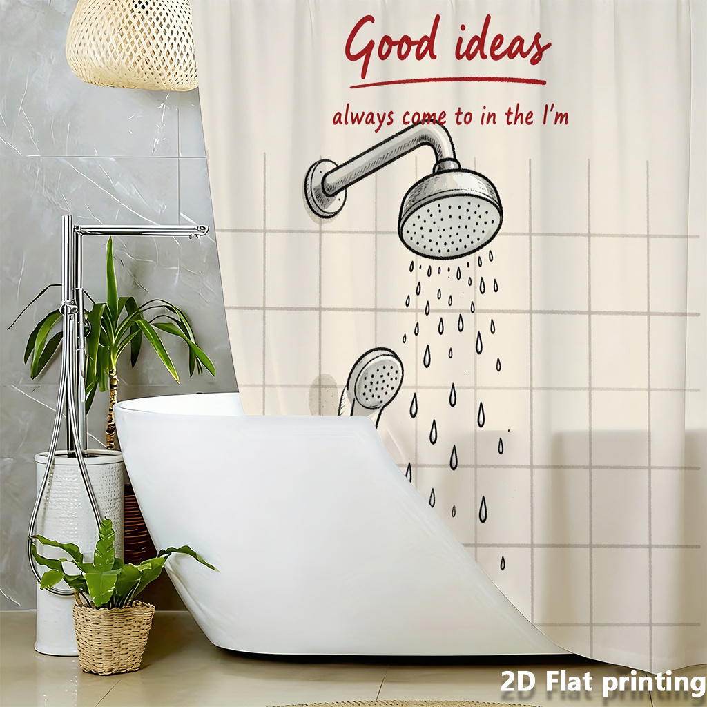 面白いシャワーカーテン、グッドアイデアの引用プリント、家庭や - Home Decor Quotes Ideas のレビューと価格