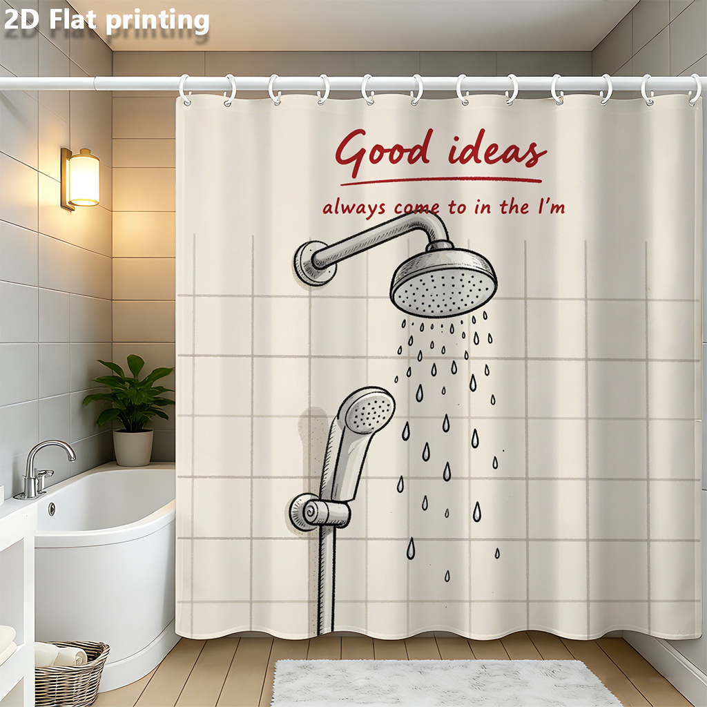面白いシャワーカーテン、グッドアイデアの引用プリント、家庭や - Home Decor Quotes Ideas のレビューと価格