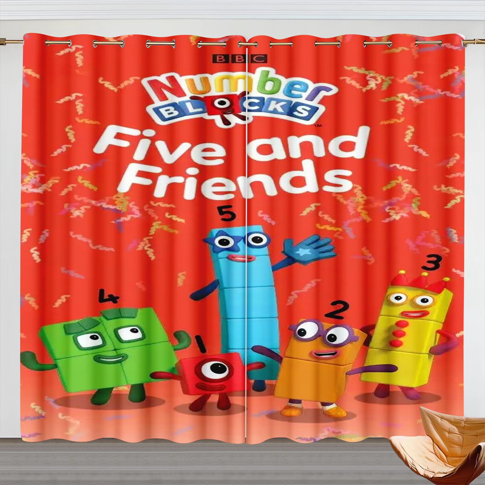 ナンバーブロック漫画カーテン、子供部屋遮光カーテン、3Dデジ - Home Decor Curtain のレビューと価格