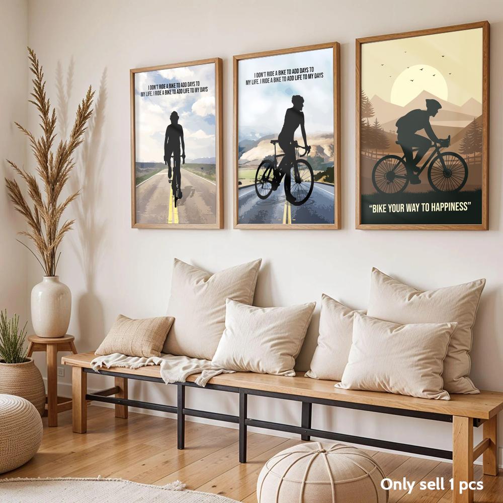 サイクリングモチベーション引用アートポスター モダンな自己粘 - Home Decor Quotes Ideas のレビューと価格