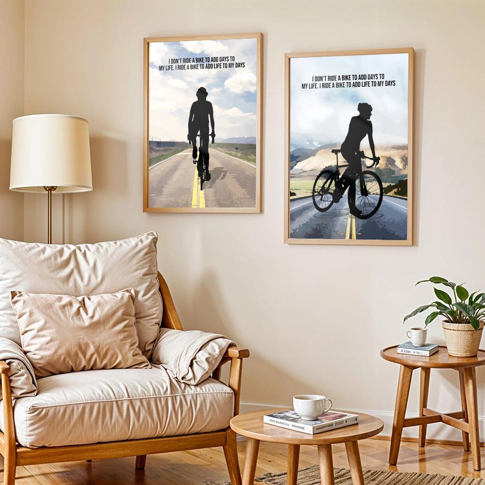 サイクリングモチベーション引用アートポスター モダンな自己粘 - Home Decor Quotes Ideas のレビューと価格