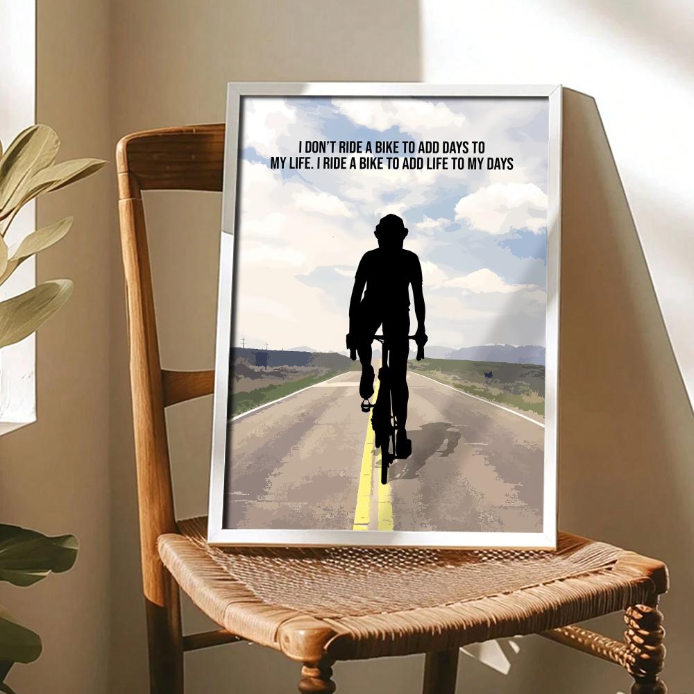 サイクリングモチベーション引用アートポスター モダンな自己粘 - Home Decor Quotes Ideas のレビューと価格